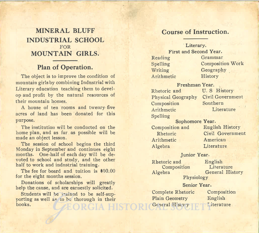 Mineral Bluff Industrial School For Girls Pamphlet-2