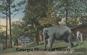 At the Animal Pens. Grant Park, Atlanta, Ga., Georgia Historical Society Collection of Postcards MS 1361-PC-18GrantPark.